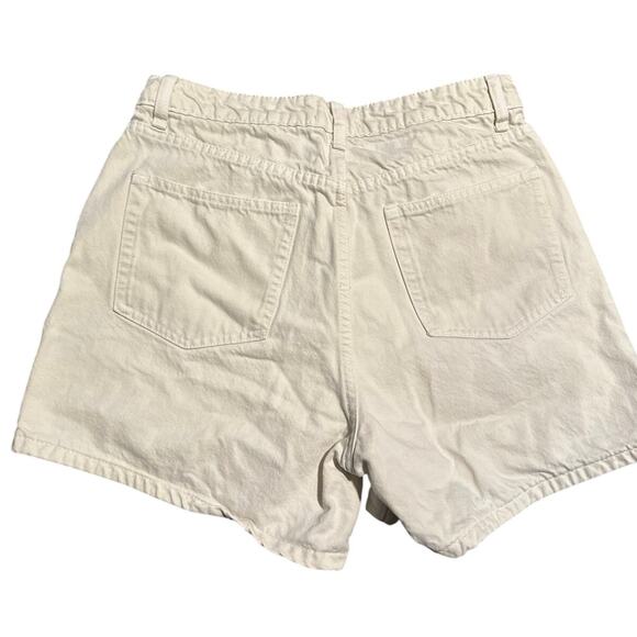 ZARA High-Waisted Cream Denim Shorts, Women's, Size 8 - Picture 2 of 3